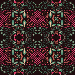 vector seamless pattern with floral elements