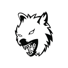 Wolf head logo vector mascot design
