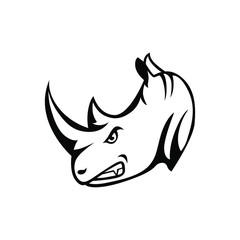 Rhino head logo vector mascot design