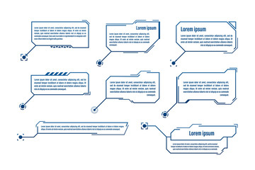 HUD futuristic style callout titles. Futuristic callout bar labels. Vector stock illustration