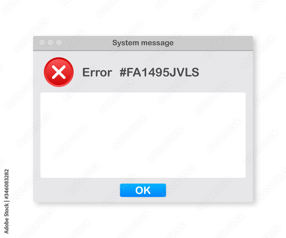 Poster vintage user interface. critical error warning message. vector stock illustration.