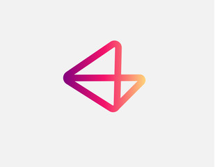 Creative bright gradient linear logo icon geometric shape triangles for your company