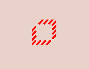 Fototapeta na wymiar Abstract geometric red logo icon. Abstract linear figure for your company.