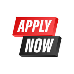 Apply now. Web banner. Arrow, cursor icon. Arrow vector icon. Hand click. Vector stock illustration.