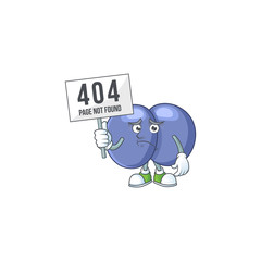 Sad face of streptococcus pneumoniae cartoon character raised up 404 boards