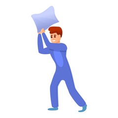 Boy pillar battle icon. Cartoon of boy pillar battle vector icon for web design isolated on white background