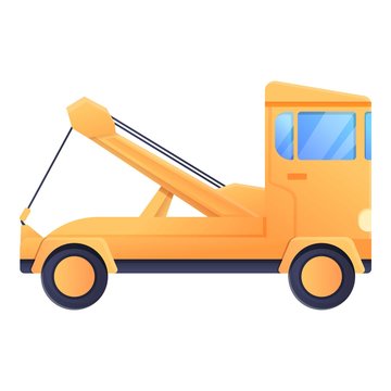 Crane tow truck icon. Cartoon of crane tow truck vector icon for web design isolated on white background