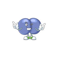 Cartoon character design concept of streptococcus pneumoniae cartoon design style with wink eye