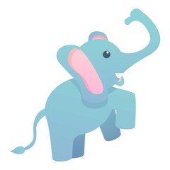 Jumping elephant icon. Cartoon of jumping elephant vector icon for web design isolated on white background