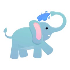 Elephant take a bath icon. Cartoon of elephant take a bath vector icon for web design isolated on white background