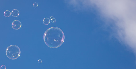 Soap bubbles in the air  