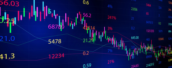 stock market, economic graph with diagrams, business and financial concepts and reports, abstract technology communication concept vector background © HNKz