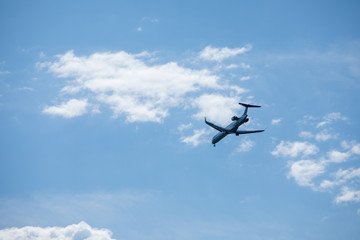 airplane in sky travel concept