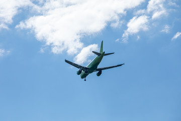 Fototapeta na wymiar airplane in sky travel concept
