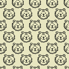 seamless pattern, tiger art surface design for fabric scarf and decor
