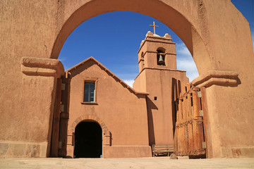 Arch of the Entrance to the Church of San Pedro de Atacama, Historical Monument in El Loa Province...