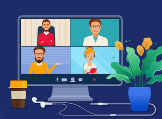 Collective virtual meeting on a computer screen