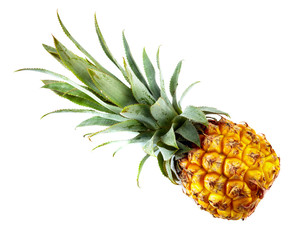 Ripe pineapple isolated on white.