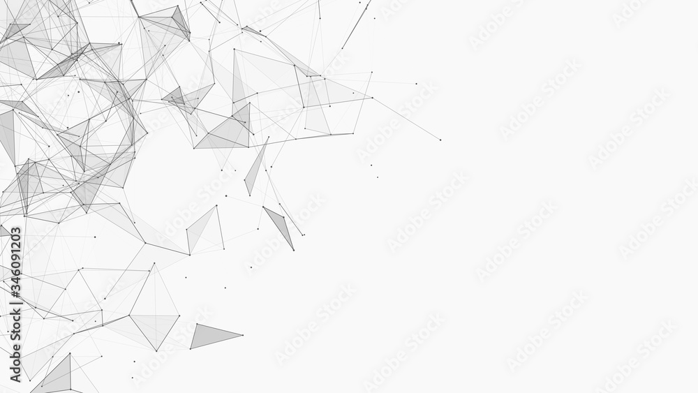 Poster vector connecting lines and dots on white background. network connection structure. banner template 