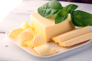 butter swirls. margarine or spread, fatty natural dairy product. High-calorie food for cooking and eating