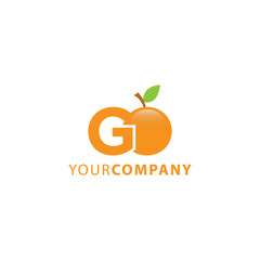 Letter GO logo orange color