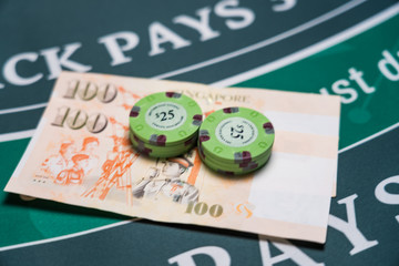 Casino Black Jack table