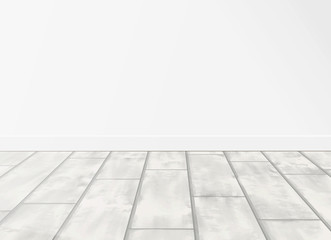 wooden floor with gray wall