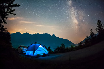 tent in the night