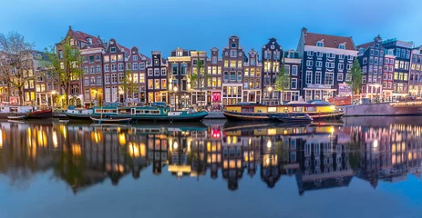 Foto op Aluminium Panoramisch uitzicht over de stad Amsterdam. Bekende Nederlandse zenders en een geweldig stadsbeeld. © romantiq