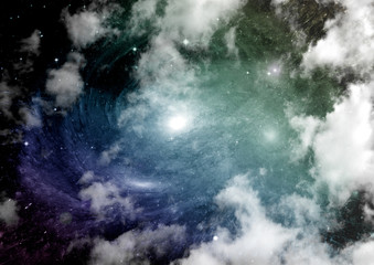 galaxy in a free space. 3D rendering