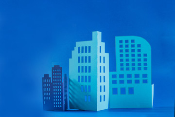 Buildings made of colored cardboard