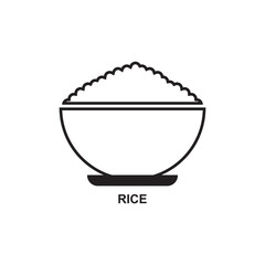 RICE ICON , BOWL ICON VECTOR