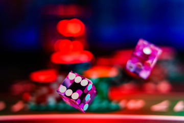 Casino Craps dice close up