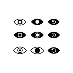 Eye icon in trendy flat design