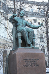 Monument to composer Tchaikovsky about the Moscow conservatory, Russia