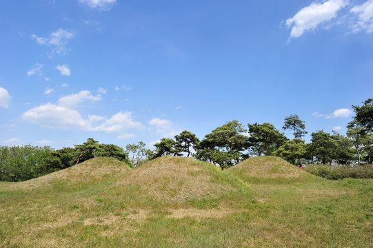 Ancient Tombs at the Silla peroid in Sinsang-ri, Gyeongsan-si, Gyeongsangbuk-do, South Korea.