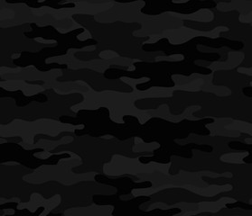  Black camouflage seamless pattern night background vector illustration. © Sanvel