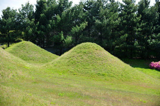 Ancient Tombs at the Silla peroid in Sinsang-ri, Gyeongsan-si, Gyeongsangbuk-do, South Korea.