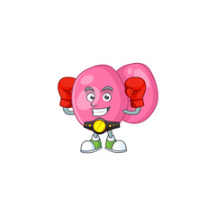 A sporty streptococcus pyogenes boxing athlete cartoon mascot design style