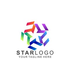Colorful Star Logo Design