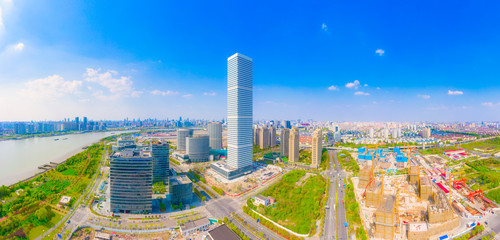 Fototapeta premium Urban office landscape in Shanghai, China