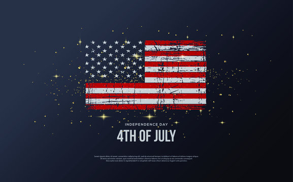 Commemorative background of July 4th United States of America.
