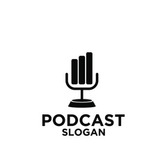 podcast tie gentlemen job business logo icon design vector