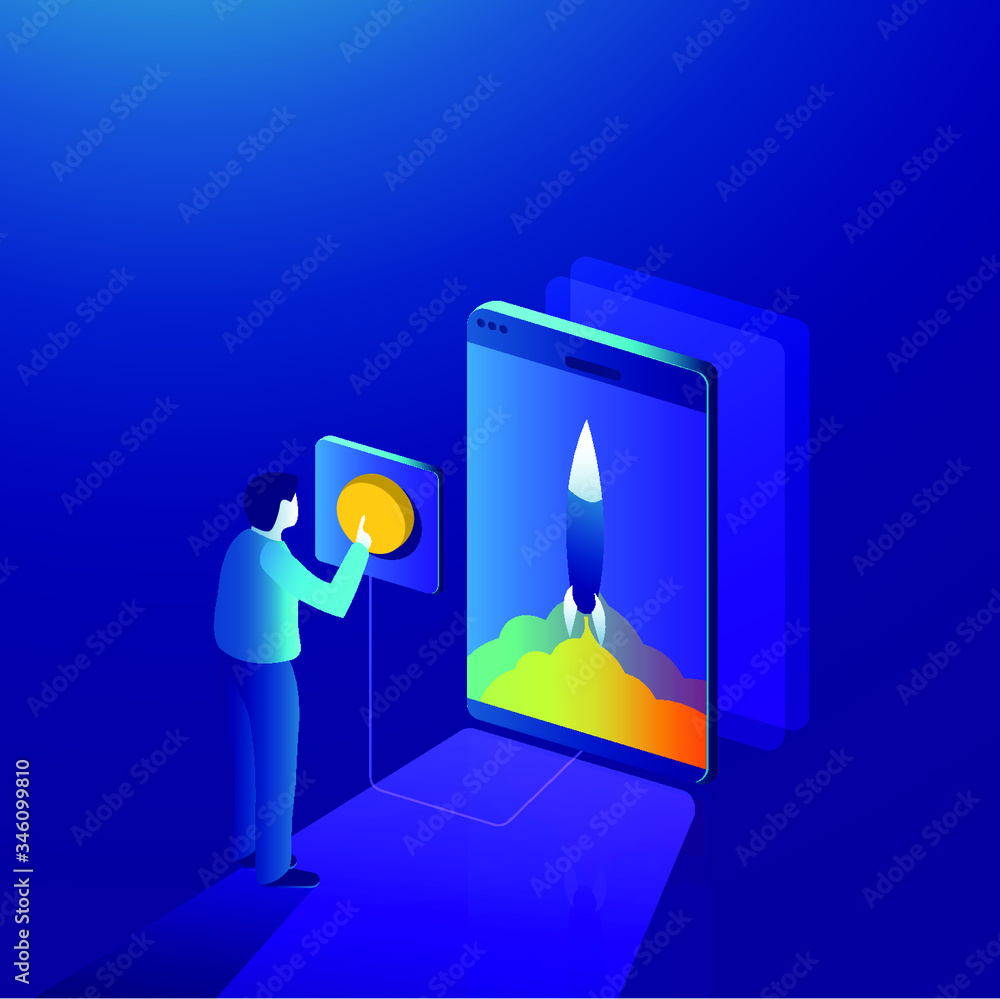 Poster effective template technology data, mining server farm room and smart digital devices such as phone 