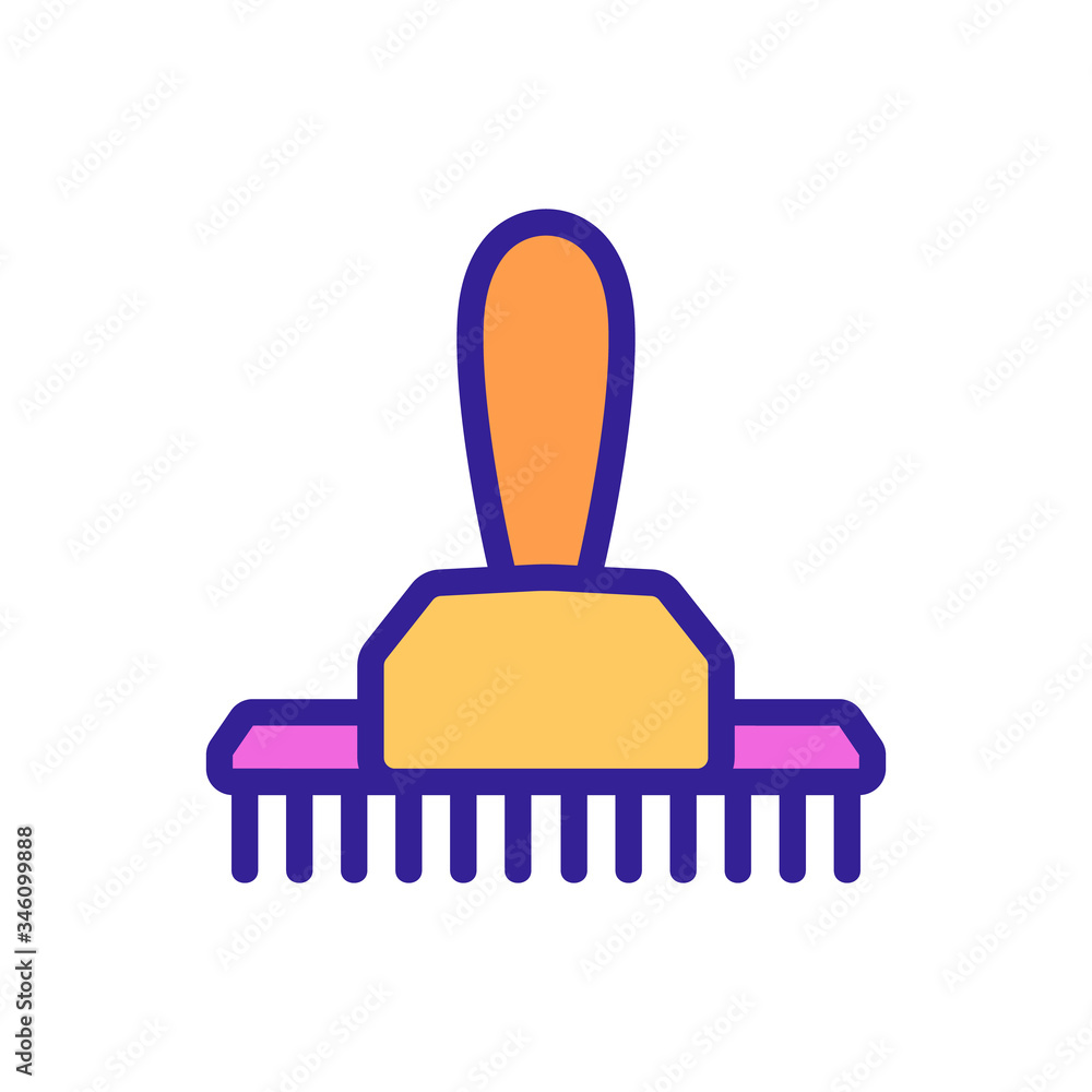 Aufkleber large handle rake comb icon vector. large handle rake comb sign. color symbol illustration