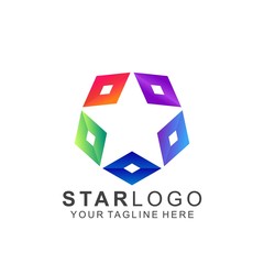 Obraz premium Colorful Star Logo Design