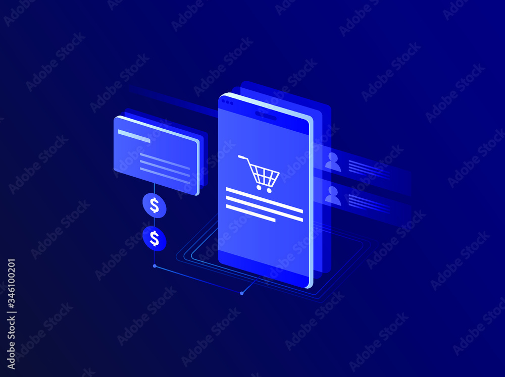Poster effective template technology data, mining server farm room and smart digital devices such as phone 