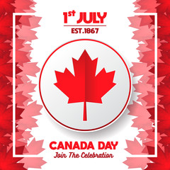 Happy Canada Day poster. 1st july. Vector illustration