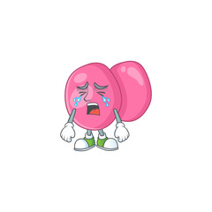 A weeping streptococcus pyogenes cartoon character concept