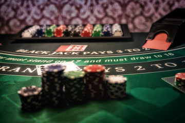 Casino Black Jack table